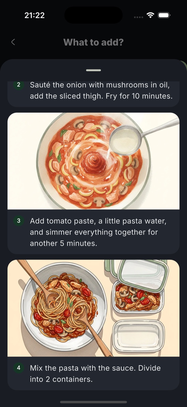 Step by step cooking instructions with illustrations in a Zru and Hudnu recipe